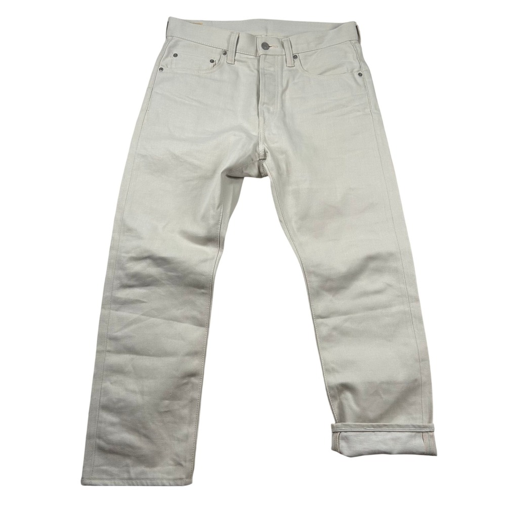 Momotaro Jeans Mens 32x27 Selvedge Japan White Denim Pants Designer Button Fly
